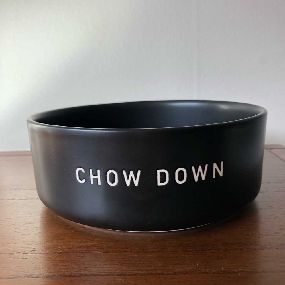 “Chow Down” dog food bowl